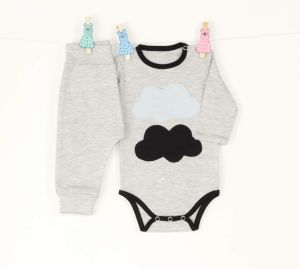 Baby set with body and pants Clouds