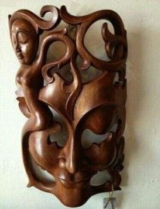 Bali art hand сarved wooden wall mask