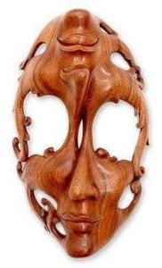 Balinese hand carving wooden mask