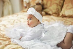 Baptism dress for baby girl "Zephyr" 