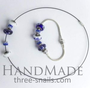 Bead bracelets and necklaces set "Heavenly expanse"