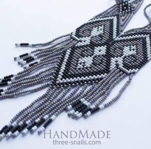 Bead necklaces "Gray singularity"