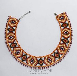 Bead necklaces "Orange mood"