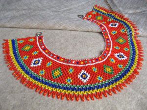 Beaded collar necklace (sylyanka) "Carpathian Sun"