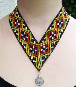 Beaded necklace (gerdan) "Blooming spring"