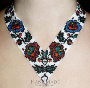 Beaded necklace (gerdan) "Spring bouquet"