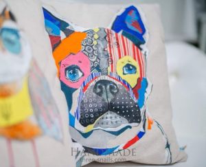 Bed pillow «Colorful Bulldog»