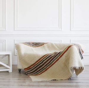 Rainbow wool blanket throw 