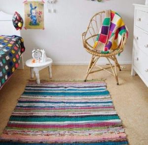 Bedside woven rug