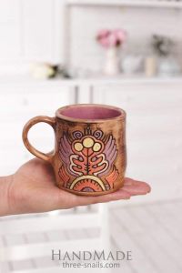 Big coffee mug "Stylized flower"