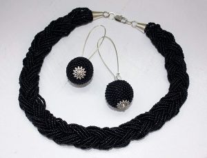 Black jewelry set "Black Oceanid"