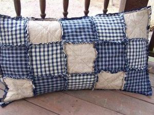 Blue patchwork pillowcase