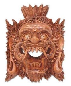 Carved wood mask Yama God of the Dead