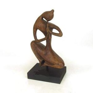 Carving wood lady figurine