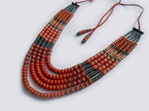 Ceramic corals necklace "Flame"
