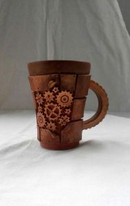 Ceramic cups "Mechanical art"