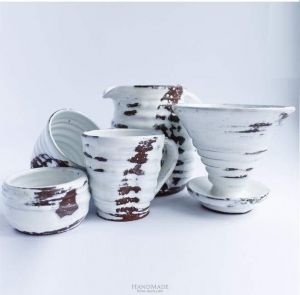 Ceramic tea set "White shine"