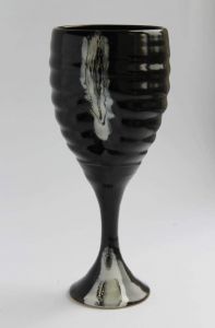 Ceramic wine glass "The black sea"