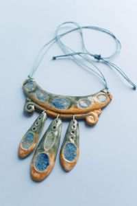 Clay necklace "Venus Sun"