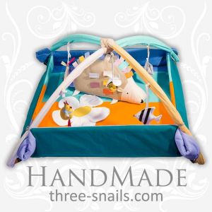 Cool baby playpen "Hedgehog" with toys