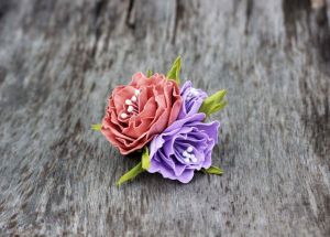 Cool hair accessories with flowers. Barrette «Flower field»