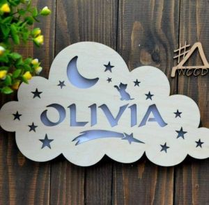 Cool night lights "Cloud with name"