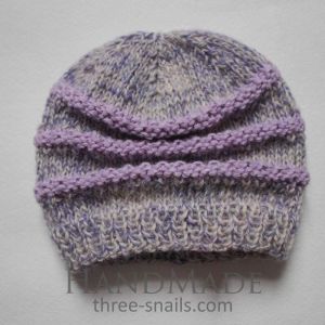 Crochet infant hat "Gray and violet mix"