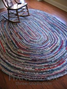 Crochet living room area rug