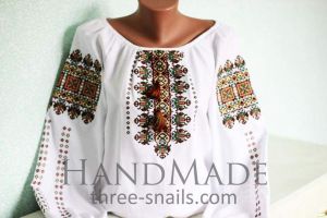 Custom embroidered apparel. Woman blouse