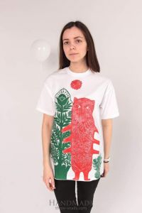 Custom made T-shirt "Cat with flower"