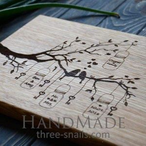 Cutting board with drawing