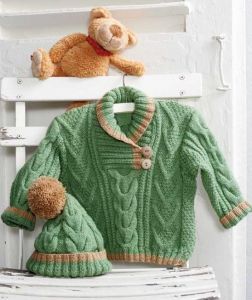 Cable knit set for boy