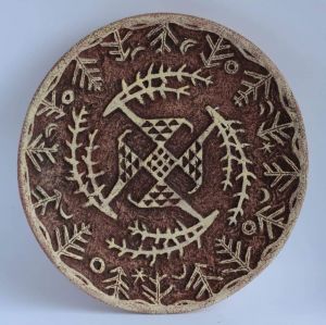 Decorative ceramic plate "Trypillian pattern"