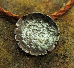 Designer silver pendant "Moon surface"