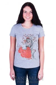 Designer woman clothes. T-shirt  «Guelder rose» (grey)