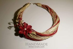 Designers Brooch Necklace "Cherry Flower"