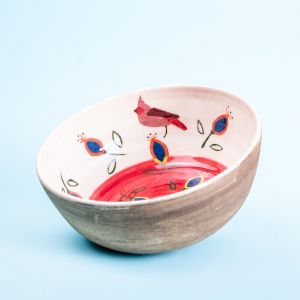 Deep glazed ceramic plate