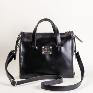 Ladies black leather organizer bag