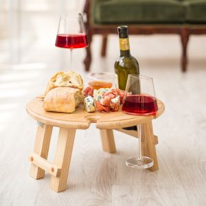 Portable picnic wine table