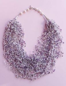 Earring necklace set "Tenderness of lilac"