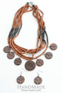 Earrings and necklace set "Arabica"