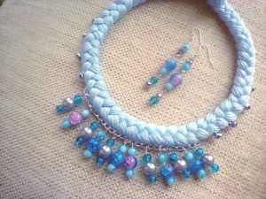 Earrings and necklace sets "Blue lagoon"