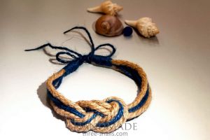 Eco jute necklace "Celtic knot"