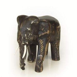 Elephant artisan crafted wood sculpture
