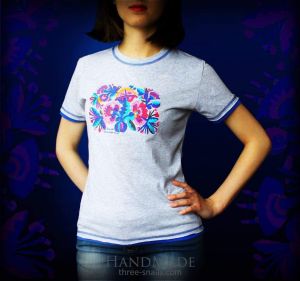 Embroided Woman T-shirt «Flowers»