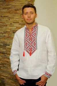 Embroidered dress shirt for men "Talisman"