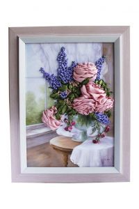 Embroidered ribbon picture 'Morning bouquet"