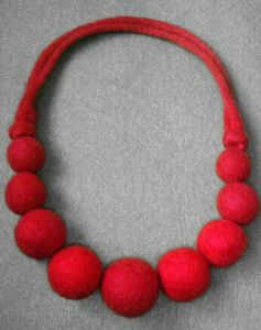 Felt ball necklace "Berries"