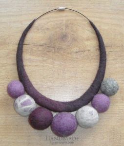 Felt necklace "Violet rhapsody"