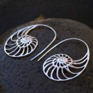 Fibonacci silver earrings